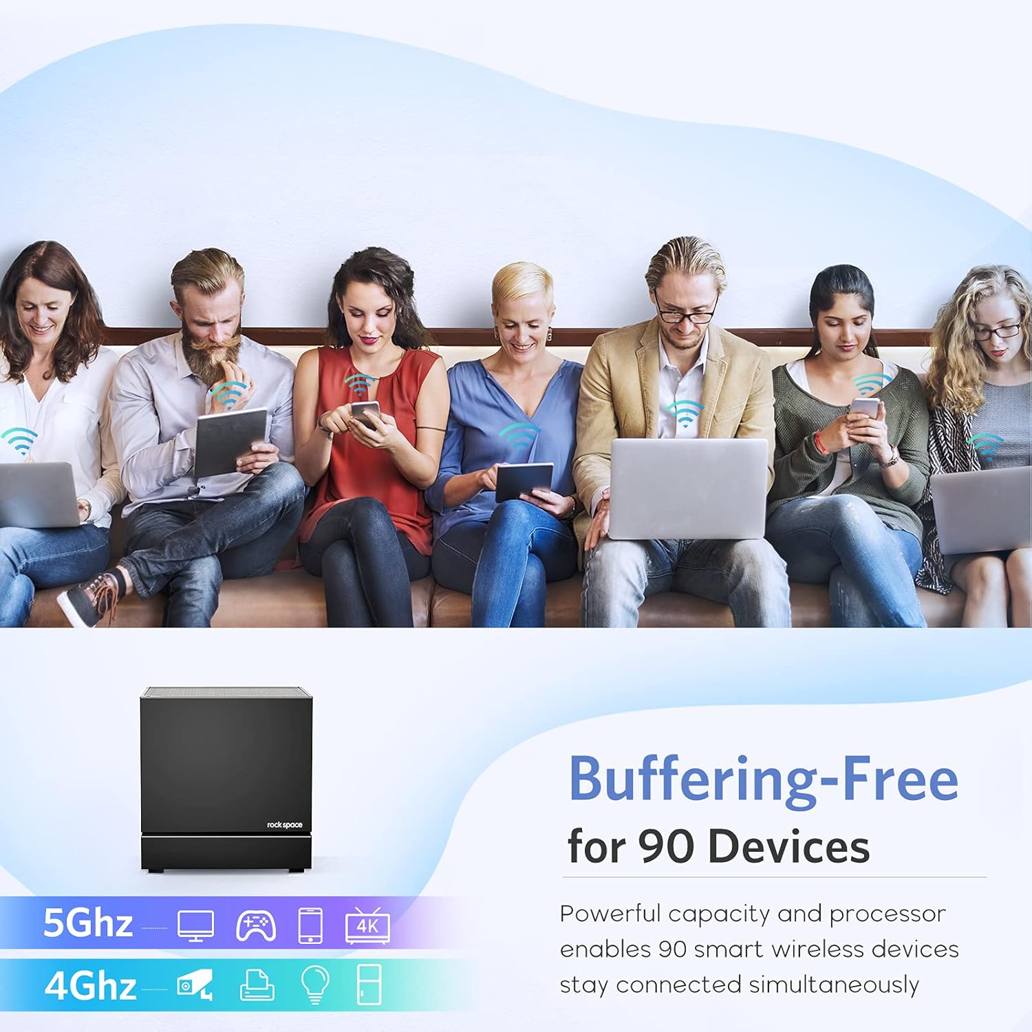 Mesh WiFi System - up to 6000 sq. Ft and 90 Devices Whole Home Coverage, 1200Mbps WiFi Mesh Network, WiFi Router/Extender Replacement, Gigabit Ports, Easy Setup, Parental Control (3 Pack)