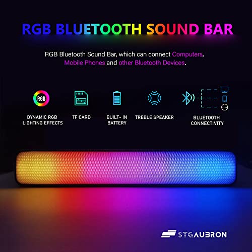 STGAubron Gaming Desktop PC, Radeon RX 560, Intel core i5 up to 3.6GHz, 16G Memory, 512G SSD, 600M WiFi, BT 5.0, RGB Fan x 2, RGB Keyboard & Mouse & Mouse Pad, W10H64