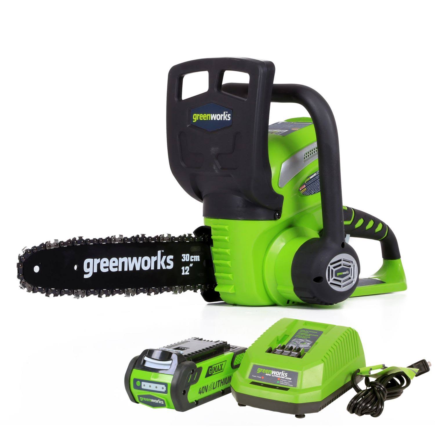 Greenworks G-Max 40V 12x22 Cordless Chainsaw with 2Ah Battery and Charger Inc.