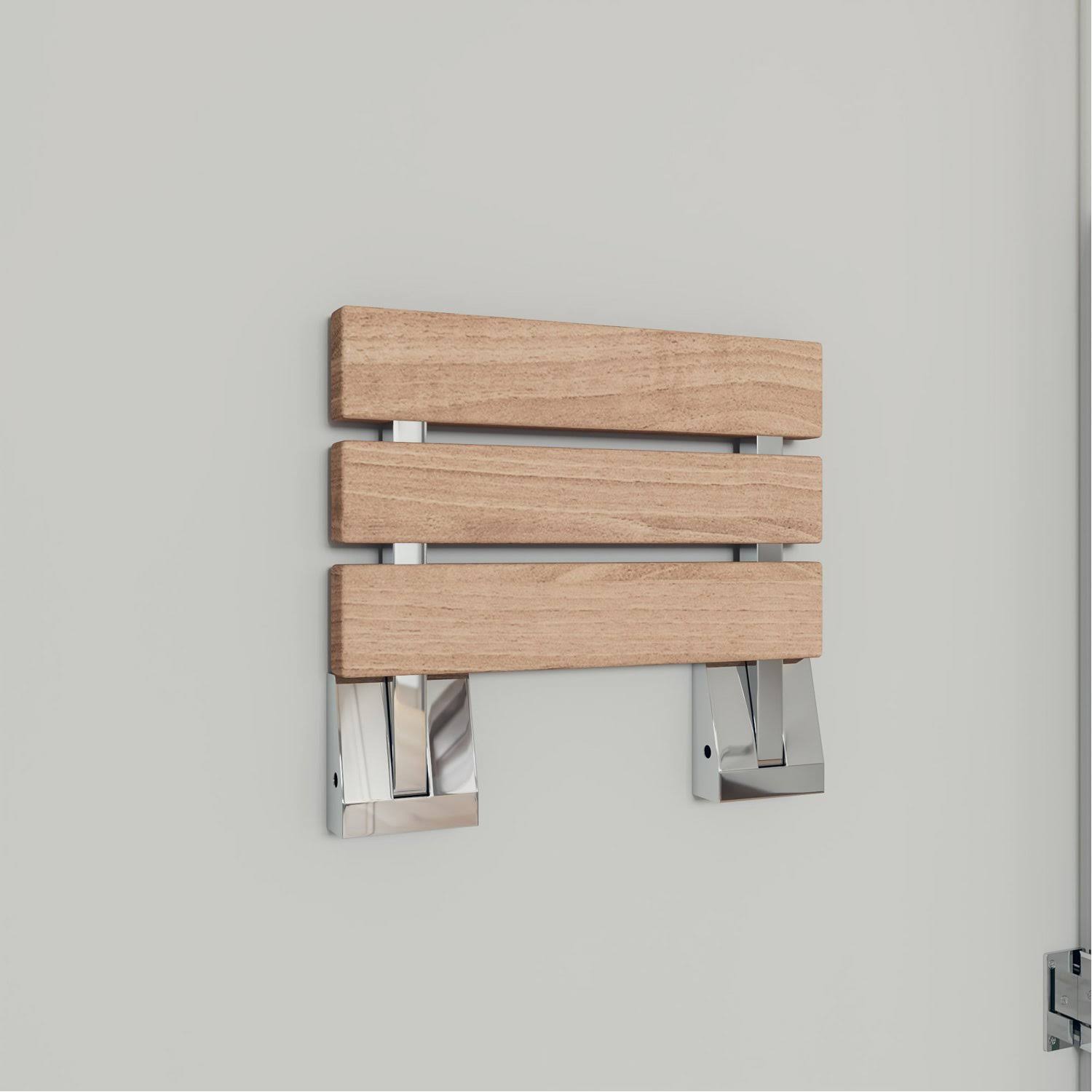 Alfi Brand ABS16S-BN Brushed Nickel 16x22 Folding Teak Wood Shower Seat Bench