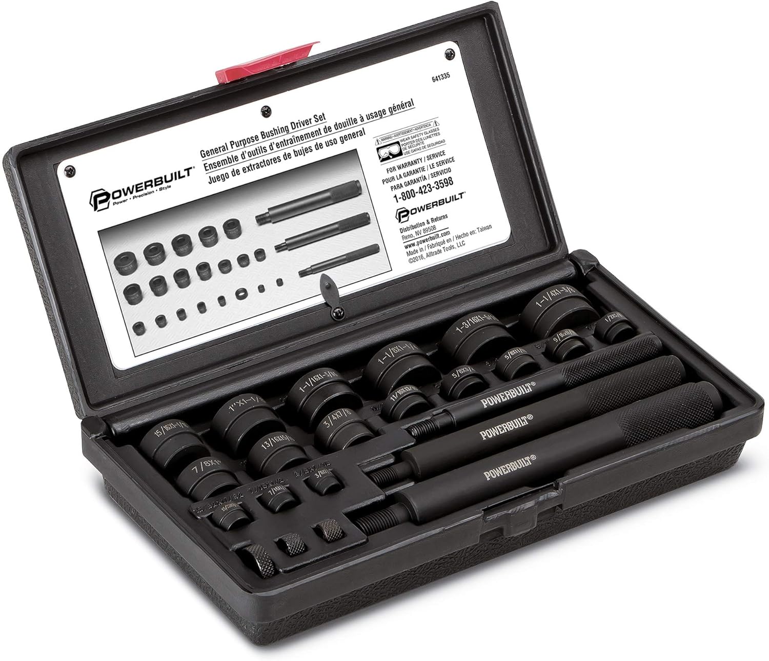 Powerbuilt General Purpose Bushing Driver Tool Kit, Tool Set to Install and Remove Press-in Bushings, Cars, Trucks, Tractors, Vehicles - 641335 Pack of 2