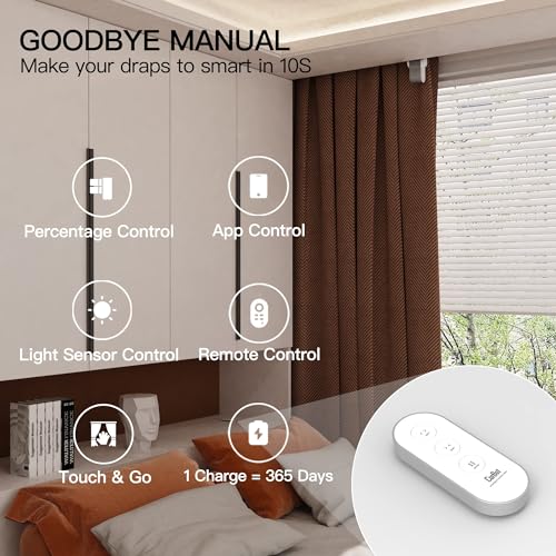 Smart Curtains Rod Opener, Smart Home Automatic Curtain Switch Robot, Electric Curtain Support Wireless App Control, Light Sensor Control, Remote Control (Limited Edition)