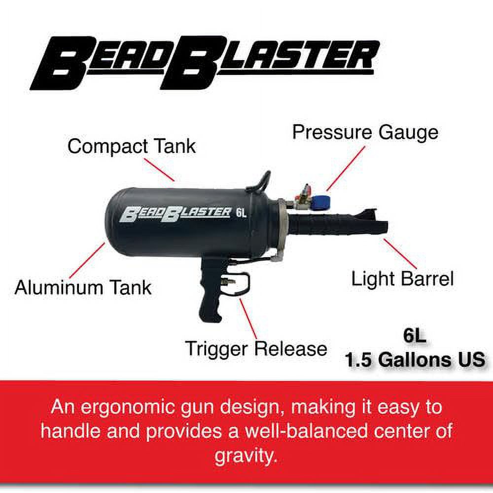 BEAD BLASTER 6L Professional Automotive Tools, Portable Tire Bead Seater Air Blaster Tool Trigger Seating Inflator Black