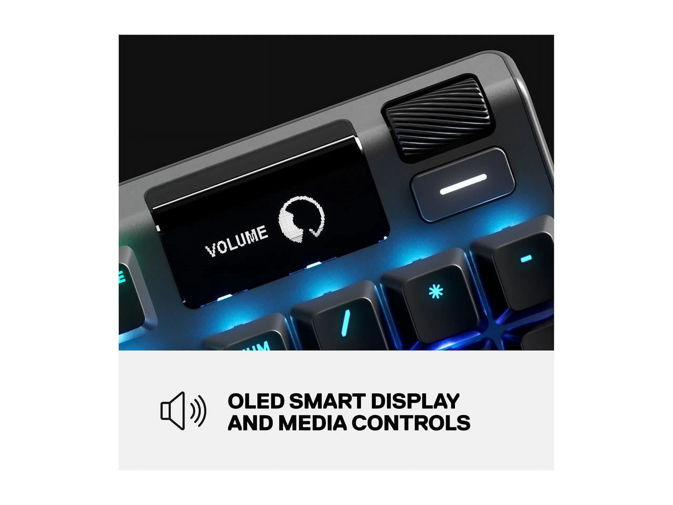 SteelSeries Apex Pro Mechanical Gaming Keyboard – Adjustable Actuation Switches – World’s Fastest Mechanical Keyboard – OLED Smart Display – RGB Backlit