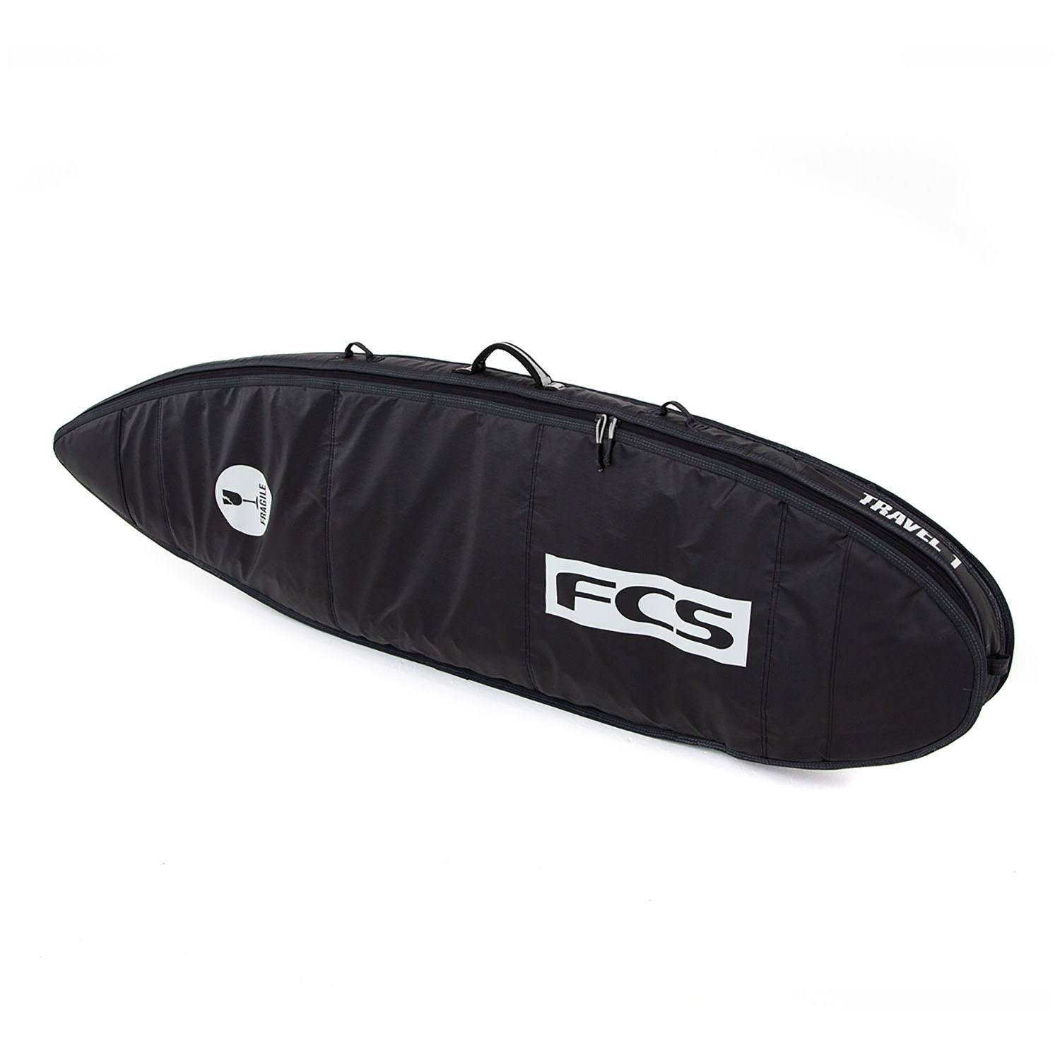 FCS Travel 1 All Purpose Surfboard Bag Black/Grey, 6ft
