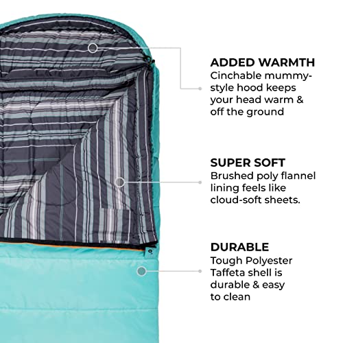 TETON Celsius Regular, 0 Degree Sleeping Bag, All Weather Bag for Adults and Kids Camping Made Easy and Warm Compression Sack Included