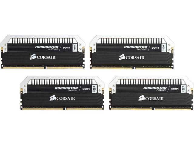 Corsair Dominator Platinum Series 64GB (4 x 16GB) DDR4 DRAM 3200MHz C16 Memory Kit