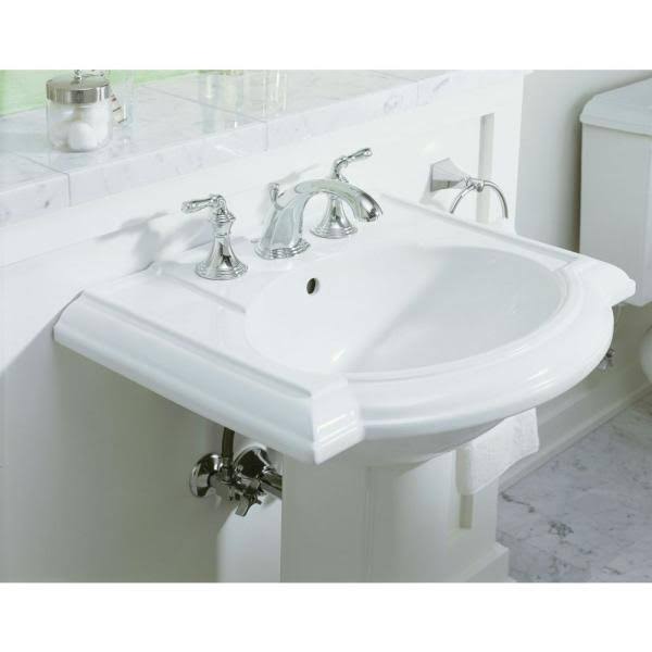 Kohler K-2286-8-0 Devonshire 24x22 Pedestal Bathroom Sink - White