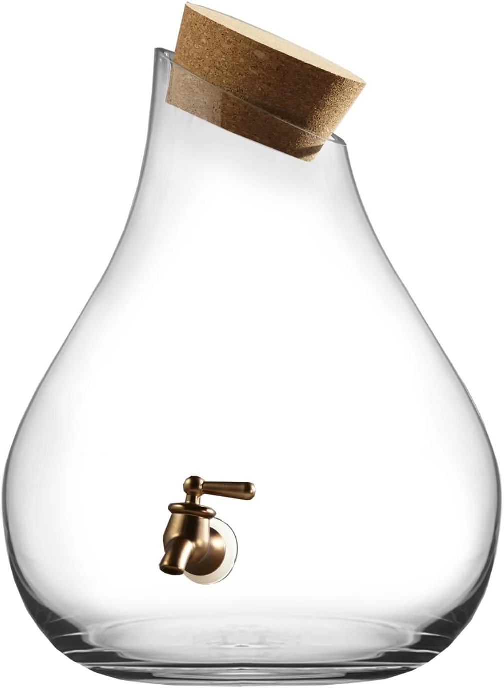 Beverage Dispenser Cold Drink Dispenser Glass Jug, Metal Stand & Leak-Proof Spigot Great For Parties, Weddings & More (2.5 Gallon, Glass With Cork Lid)