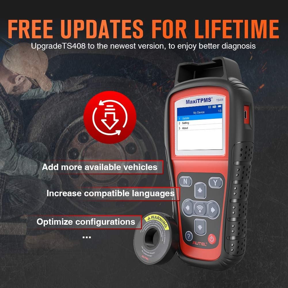 2022 Autel TPMS Relearn Tool TS408, Upgraded of TS401 Tire Pressure Monitor Sensor Programming Tool for All Cars, TPMS Reset, Sensor Activation, Program for Autel MX-Sensors without OBD2 Cable