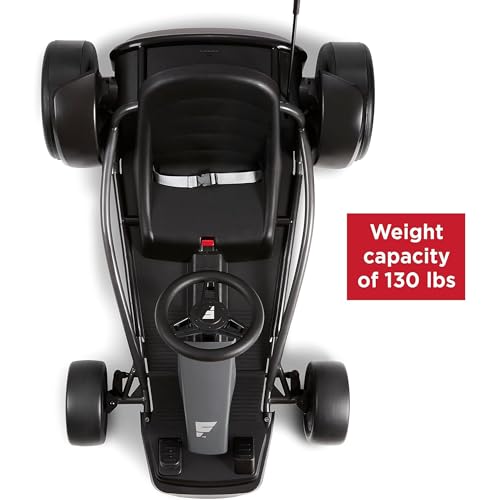 Radio Flyer 36V Battery-Powered Kids Electric Go-Kart with Adjustable Seat, Rubber Wheels, Grey