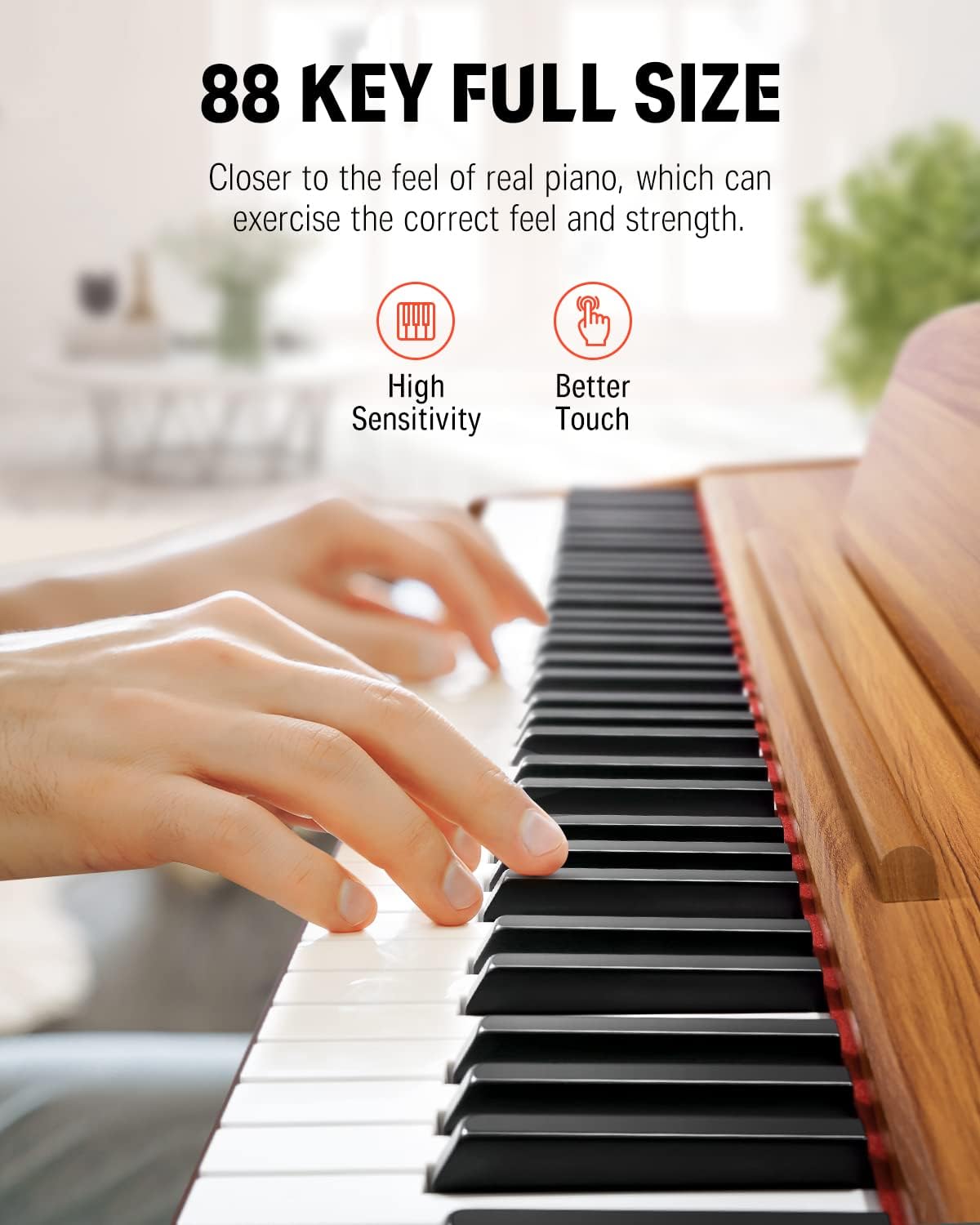 Donner DDP-80 88 Key Weighted Keyboard Piano, Beginner Digital Piano Full Size Electric Keyboard with Stand, Power Adapter, Triple Pedal and MIDI Connecting