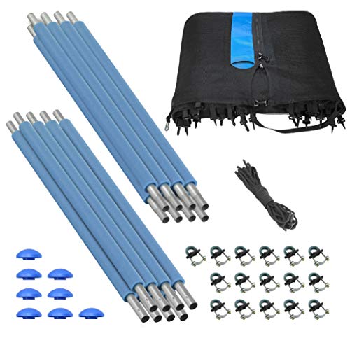 Trampoline Safety Net Enclosure Replacement Set | Net, Poles and Hardware - Universal Net Fits Most Trampoline Brands