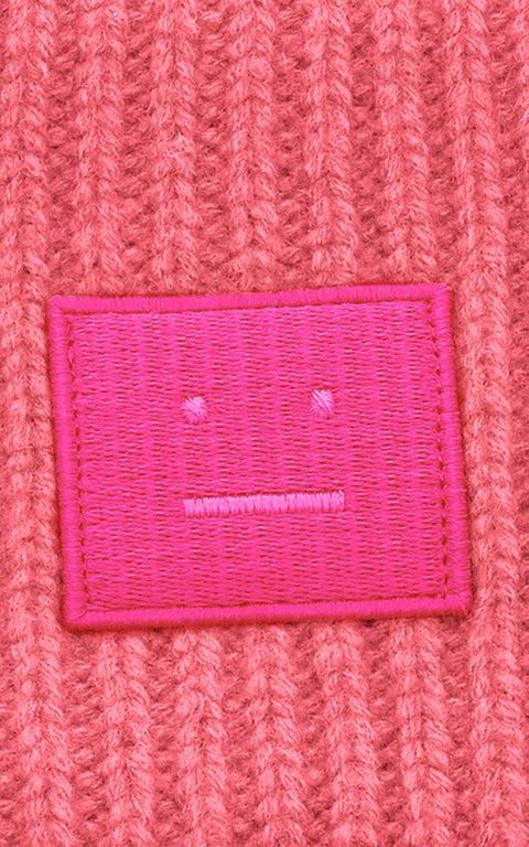 Acne Studios Pansy N Face Beanie Hat in Pink