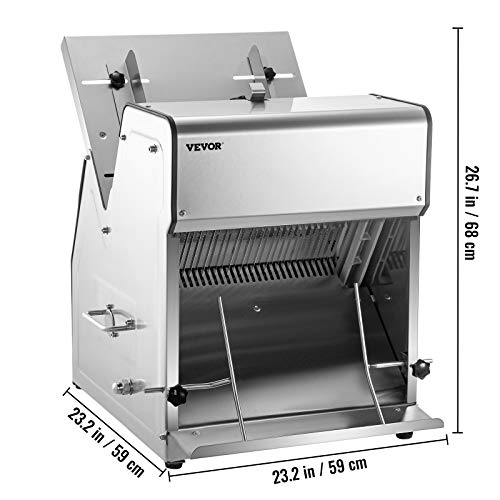 VEVOR 300 Slices/Hour Commercial Conveyor Toaster,2200W Stainless Steel Heavy Duty Industrial Toasters w/ Double Heating Tubes,Countertop Electric Restaurant Equipment for Bun Bagel Bread Baked Food