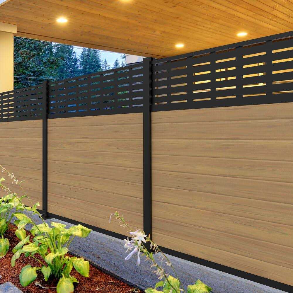 Freedom Alloy Mixed Material 6-ft H x 5-in W Matte Black Aluminum Privacy Fence Rail 73047660