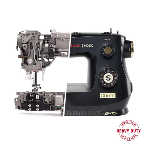 SINGER Heavy Duty 500 Classic Sewing Machine with Accessory Kit | Strong Motor with Enhanced Piercing Power, 23 Built-In Stitches, Full Metal frame, 1-step Buttonhole & LED Light