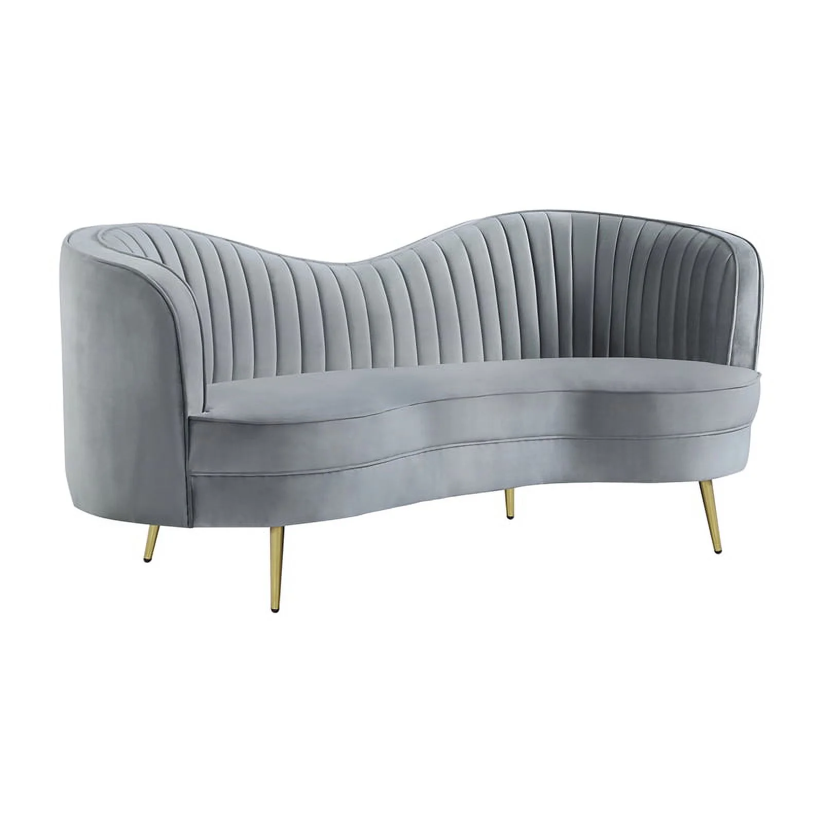 Sophia 3-piece Upholstered Living Room Set with Camel Back Grey and Gold
