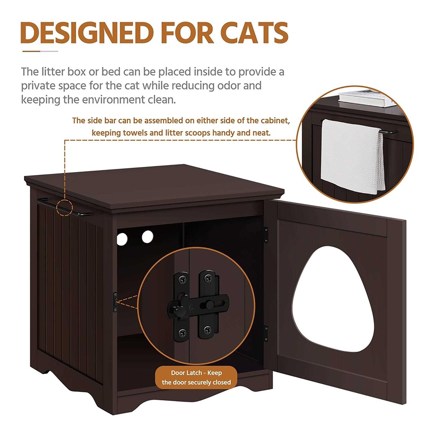 Topeakmart Espresso Furniture Indoor Cat Litter Box - Pet Supplies online store
