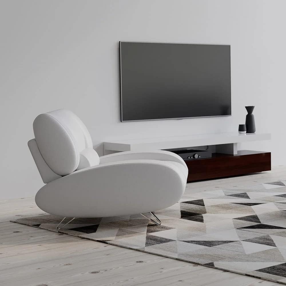ZURI Modern Aspen White Microfiber Leather Chair