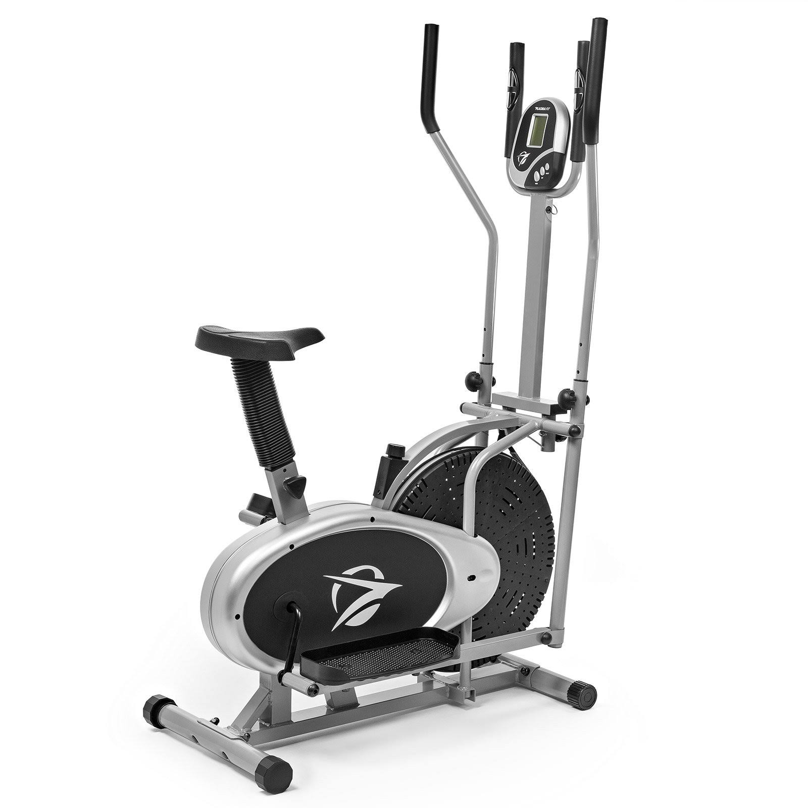 Plasma Fit Elliptical Machine Trainer 2 in 1 Exercise Bike Total Cardio Fitness Home