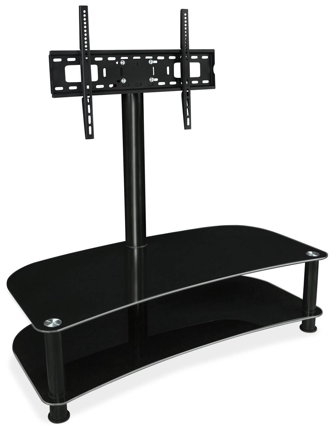 Mount-It! Floor TV Stand with Mount and Glass Shelves - TV Mount Entertainment Center, Fit