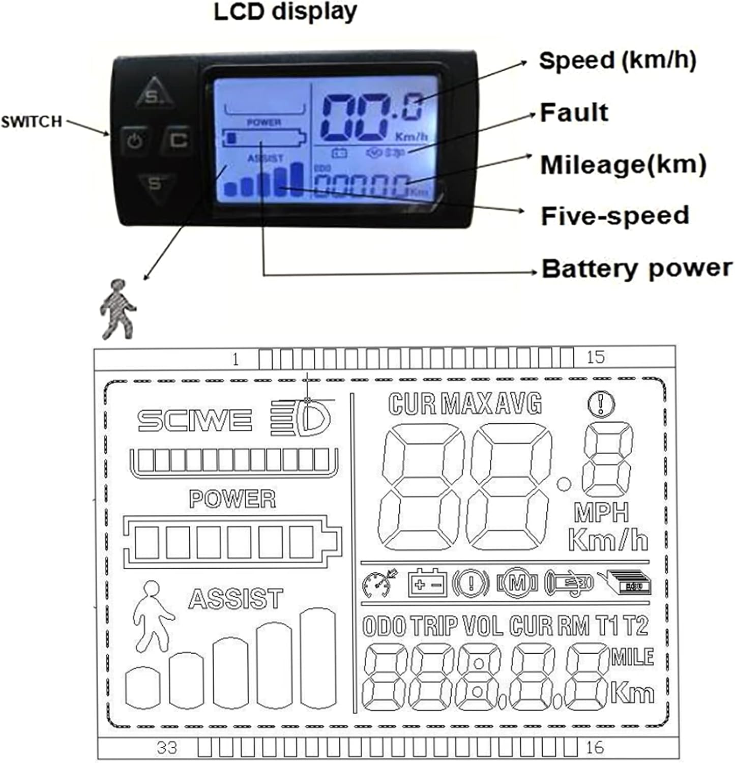 Electric Bike Conversion Kit, 26" 48V 1500W Rear Wheel Electric Fat Tire Ebikes Conversion Kit Ebike Hub Motor Snow Bike Motor Conversion Kit with LCD Display & PAS System Twist Throttle