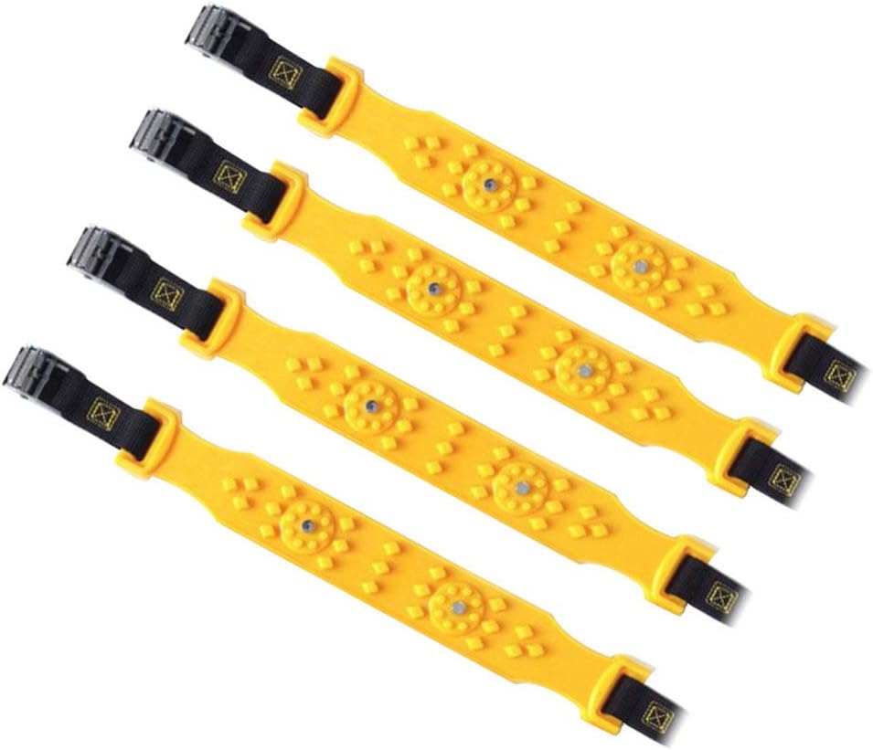 FAVOMOTO 10Pcs Car Snow Chains Anti Slip Tire Chains Portable Emergency Traction Snow Mud Chains for Snowfield Winter Driving Truck Yellow Pack of 2