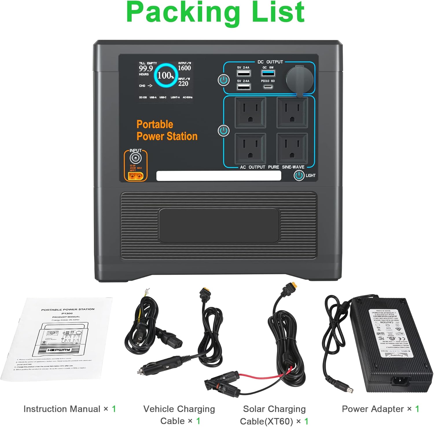 sevkumz Portable Power Station, 240Wh Backup LiFePO4 Battery, 110V/200W Pure Sine Wave AC Outlet, Solar Generator (Solar Panel Not Included) for Outdoors Camping Travel Hunting Emergency