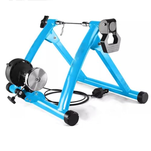 Foldable Bike Trainer, 6 Gears Bike Trainer Stand Indoor Riding, Magnetic Stationary Stand for Bicycle Cycling Training Excercise for 26-28" Mountain Bike, 700C Road Bike Trainer