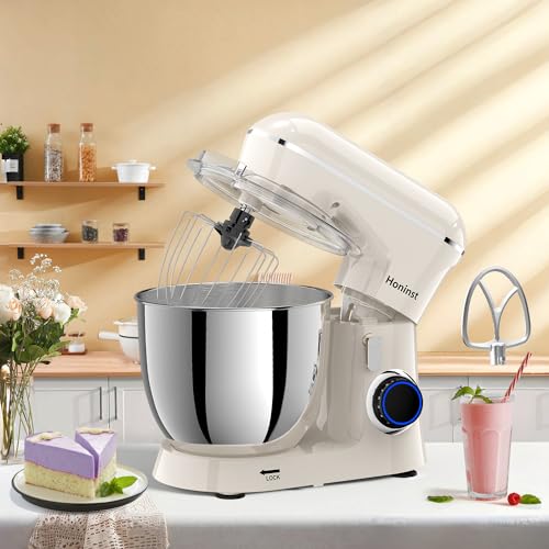 Stand Mixer, 6.5QT 10-Speed 660W Tilt-Head Electric Stand Mixer, 3-In-1 Kitchen Mixer with Bowl, Dough Hook, Whisk and Beater, Food Mixer for Baking, Cake and Most Home Cooks, Purple