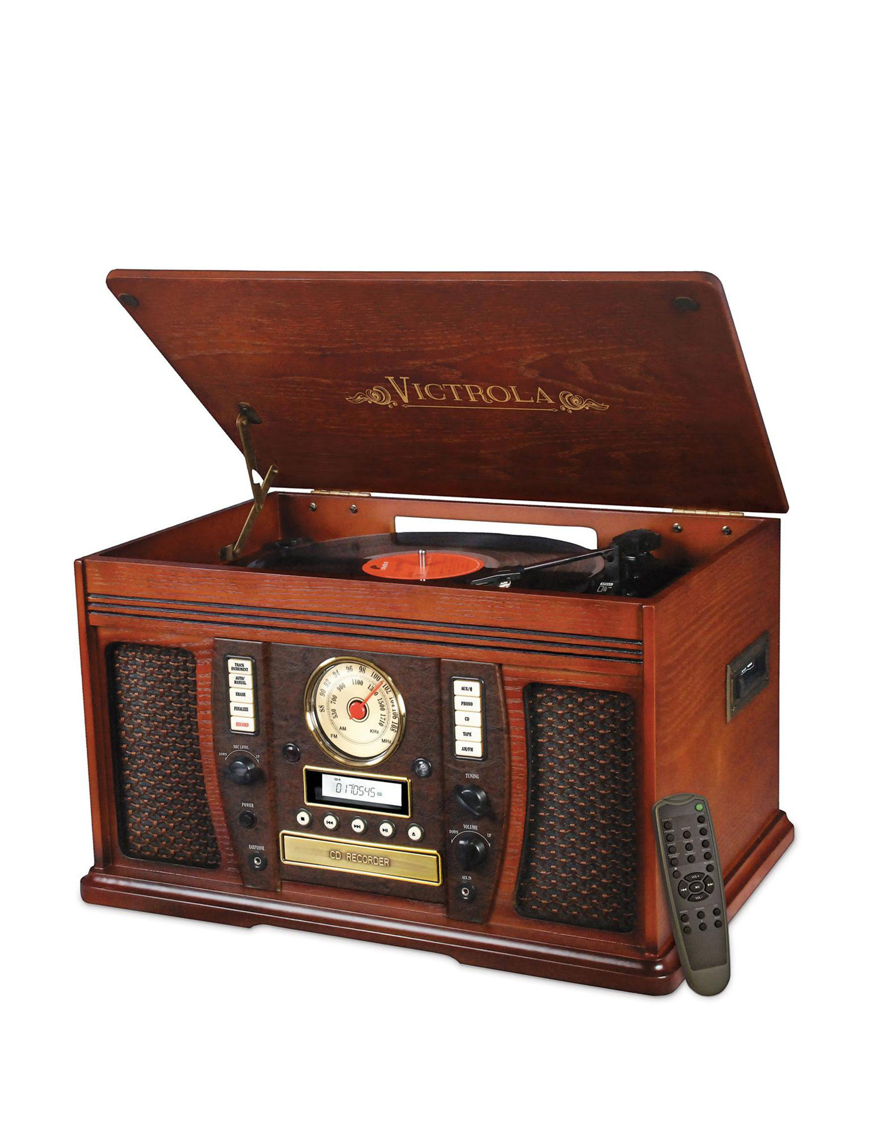 Victrola Aviator 7-in-1 Wooden Turntable with Bluetooth