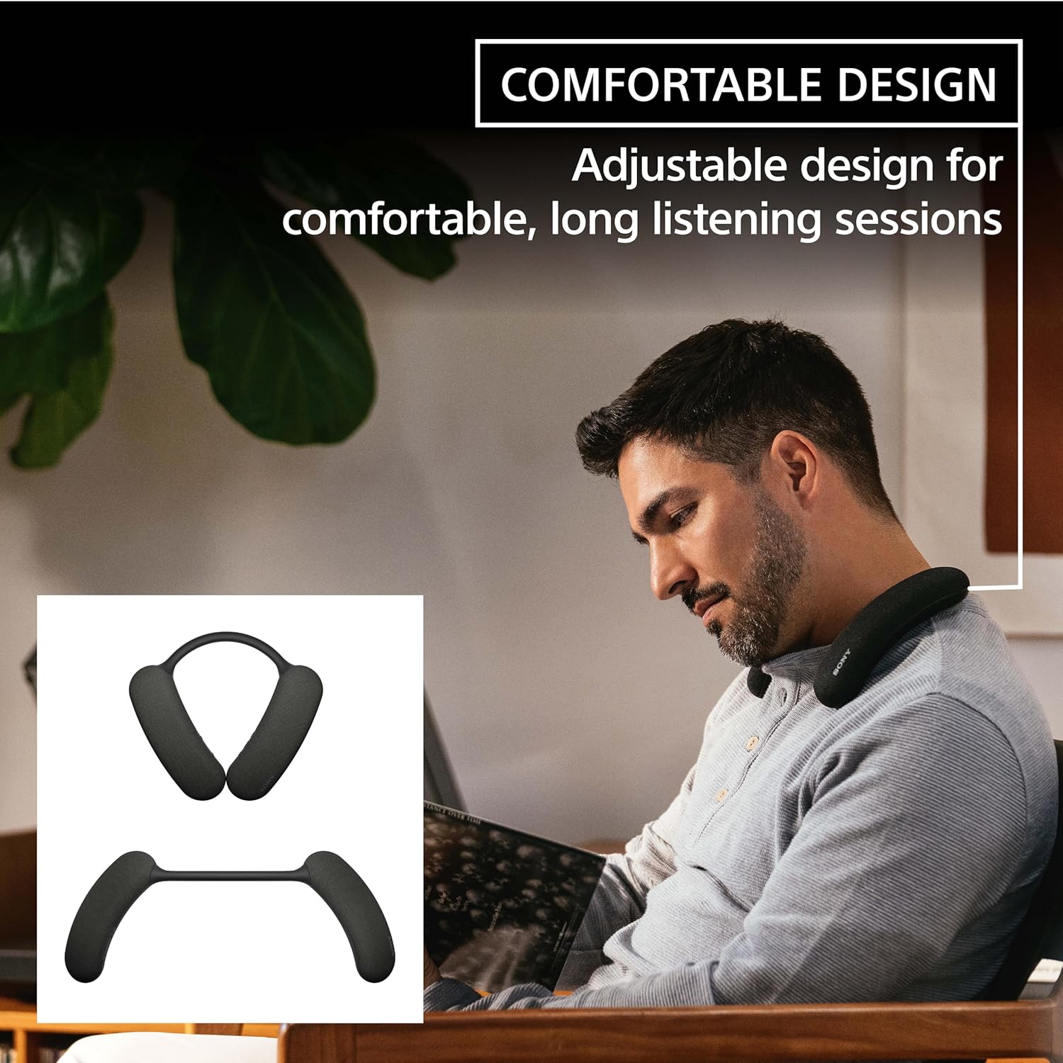 Sony BRAVIA Theater U Wireless Wearable TV Speaker with Bluetooth, Personalized Home Theater Audio, Gaming Compatibility, Built-in mic, 12 Hour Battery Life, IPX4 Splash-Resistant (HT-AN7)