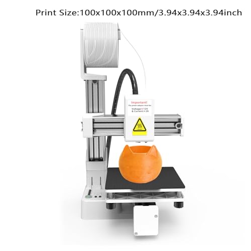 Mini 3D Printer, 3D Printers for Beginners, High Speed & Precision Frequency Division Multiplexing 3D Printer, Printing Size 100 x 100 x 100mm / 4 x 4 x 4in (Black)