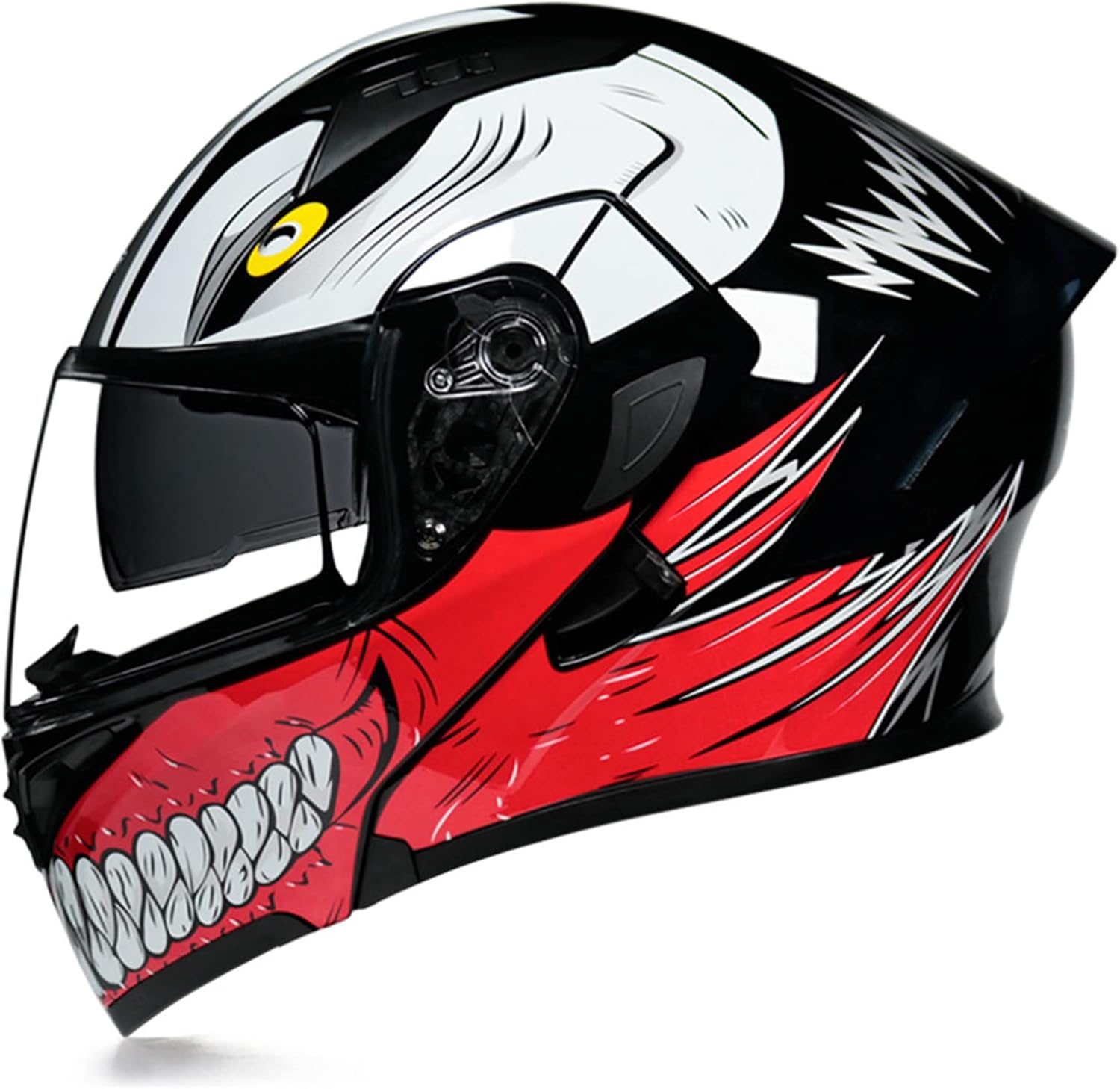 Full Face Motorcycle DOT Helmets Flip Up Modular Dual Visor Motorcycle Helmets for Women Men Adult Street Bike Touring Racing Helmet for Cruiser Motorbike Moped ATV Scooter,Monster,L