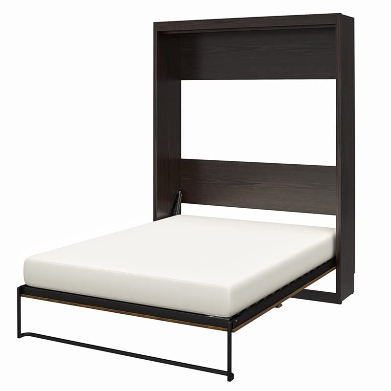 Signature Sleep Queen Murphy Wall Bed with Memory Foam Mattress in Ivory Oak