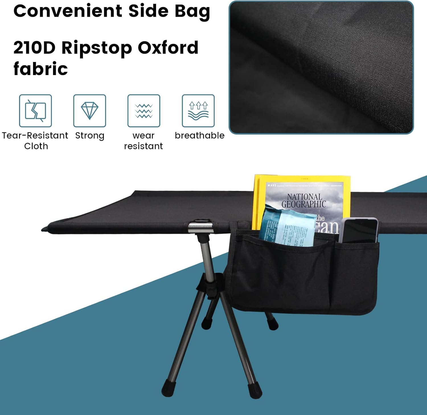 C·WILDYFIELD Camping Cot, Portable Folding Camping Cots Height Adjustable Tent Cot Heavy Duty Sleeping Cot Lightweight Ultralight Folding Bed for Adults Outdoor Overnighter Camping