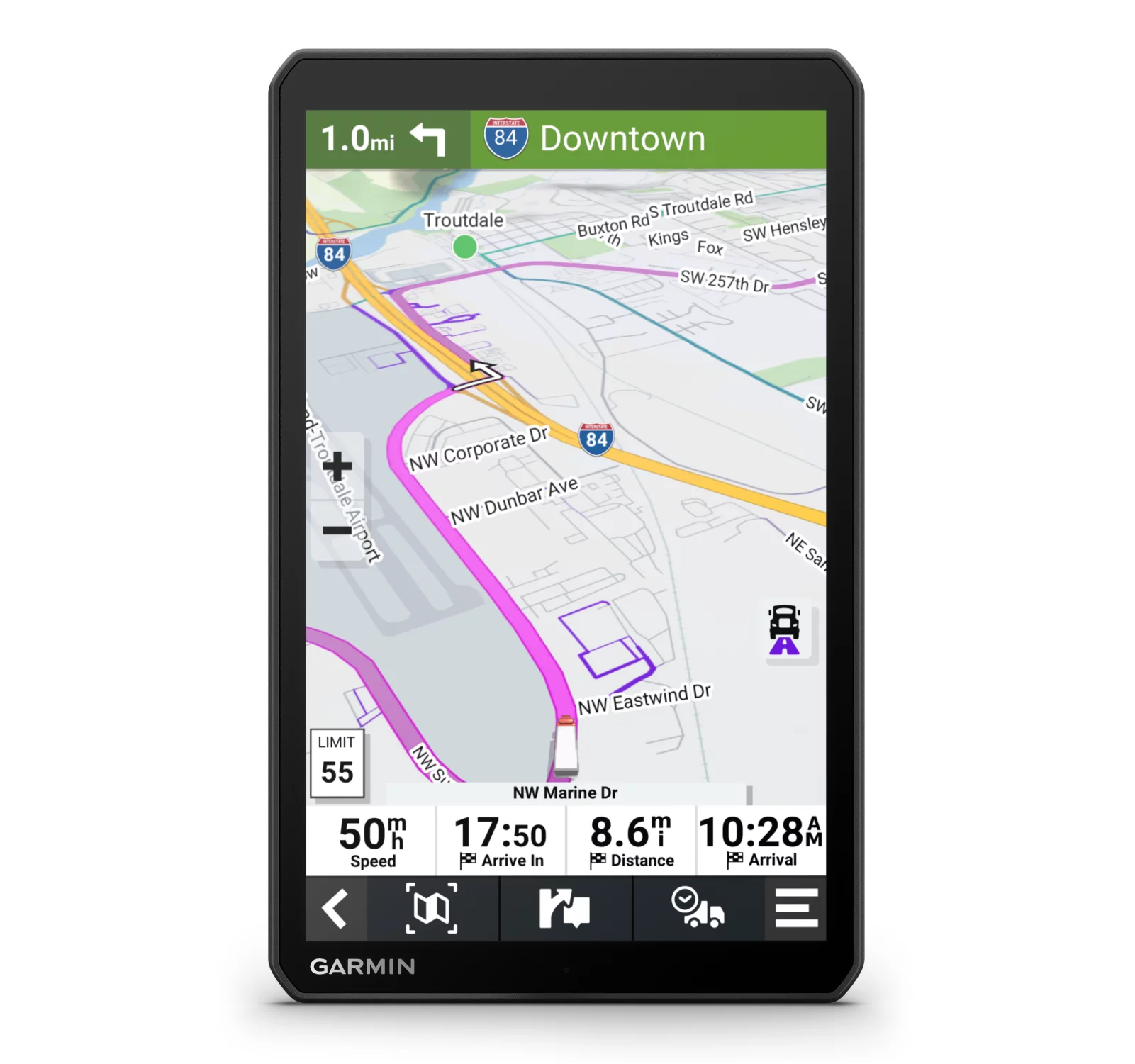 Garmin Dezl OTR810 8” GPS Truck Navigator with Wearable4U Power Pack Bundle