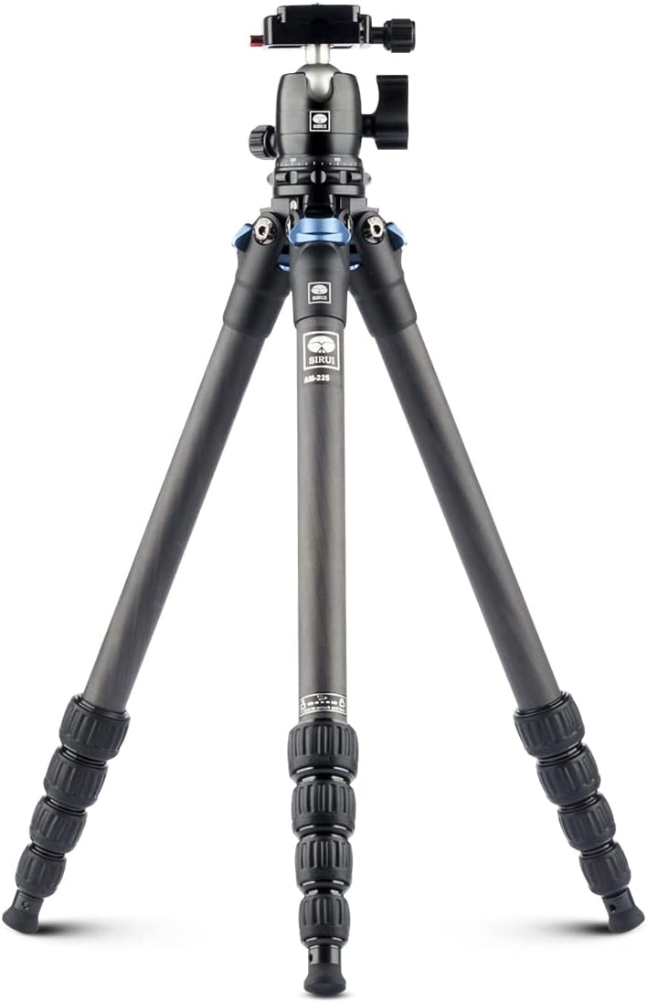 SIRUI AM-223 Carbon Fiber Camera Tripod Mini Travel Compact Tripod with 360° B-00K Ball Head, Arca Swiss Quick Release Plate, Loads up 15KG, Max Height 16.6, Folded Height 12.1