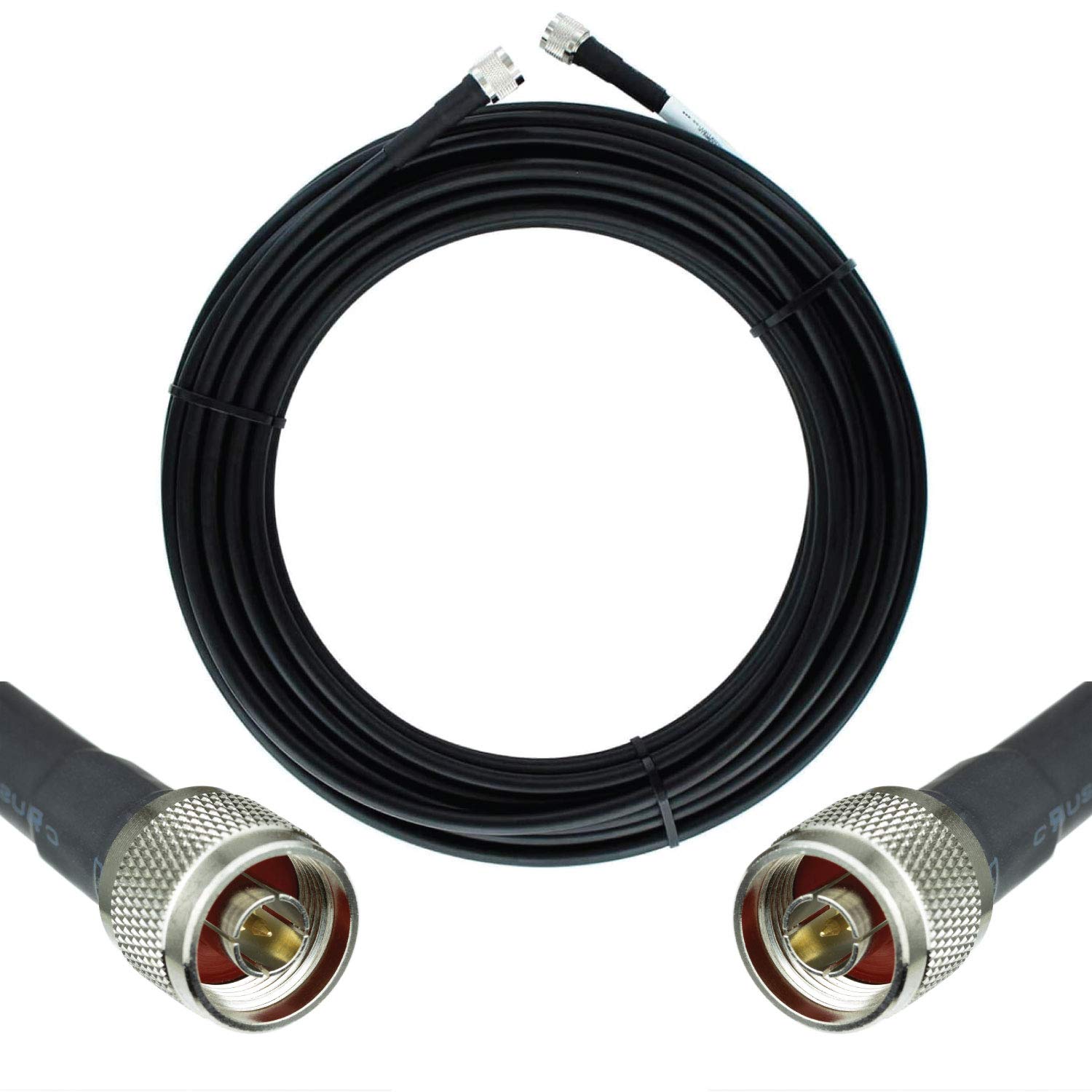 Bolton400 -LMR?400 Equivalent Coaxial Cable 100ft - Heavy Duty Ultra Low Loss Coax Cable 50ohm - N Male to N Male - 100 feet Black - for Home and Commercial Signal Booster Installations