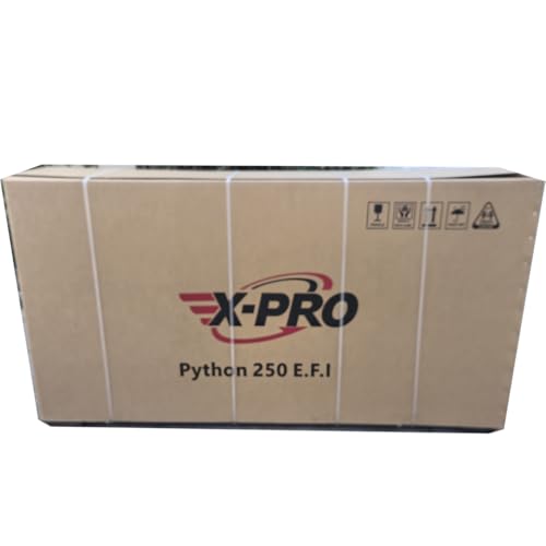 X-PRO Python 250 Electronic Fuel Injection Street Motorcycle with Manual Transmission, Electric Start! 17" Wheels! Assembled In Crate! (Black)