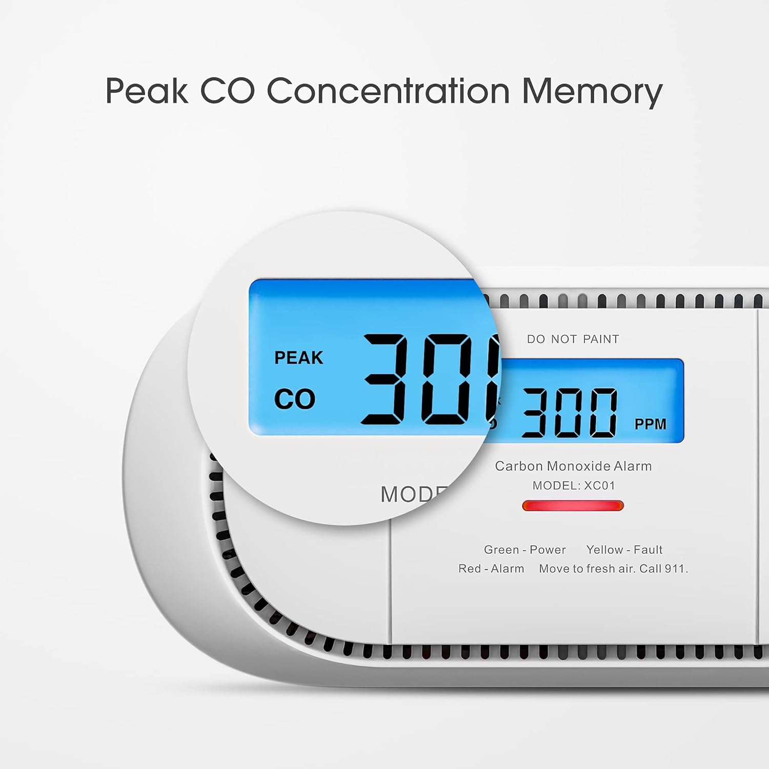 X-Sense Wireless Interconnected Carbon Monoxide Detector, Replaceable Battery Powered CO Alarm with Digital Display and Peak Value Memory, XC01-WR, Pack of 2