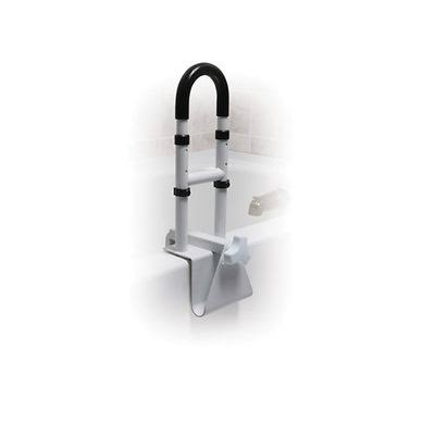 Drive Medical Adjustable Height Clamp-On Tub Rail - White