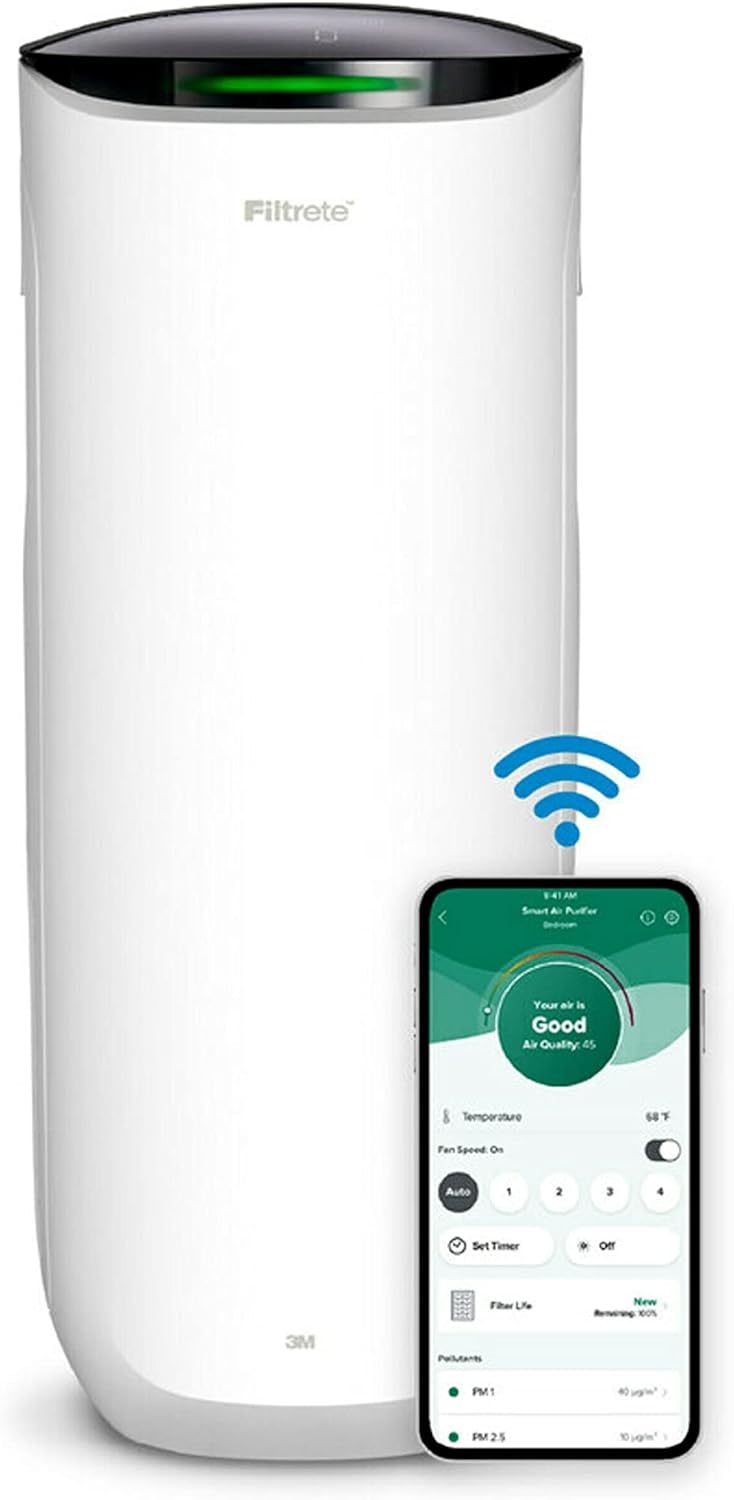 Filtrete Air Purifier, Large Room with True HEPA Filter, Captures 99.97% of Airborne particles such as Smoke, Dust, Pollen, Bacteria, Virus for 250 Sq. Ft.