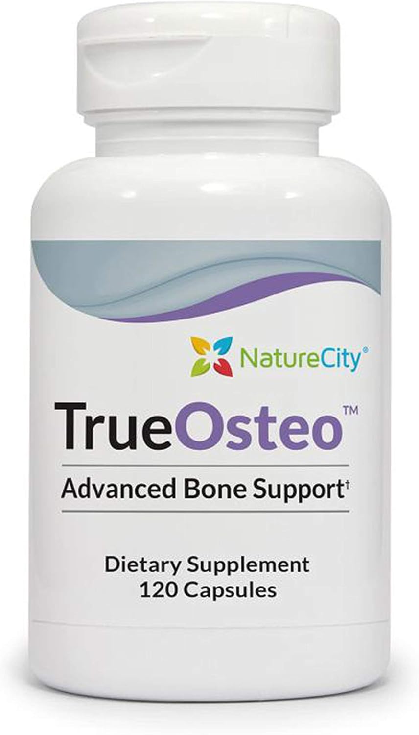 True-Osteo Plant Calcium Bone Support Supplement w AlgaeCal Vitamin K2 Magnesium Pack of 2