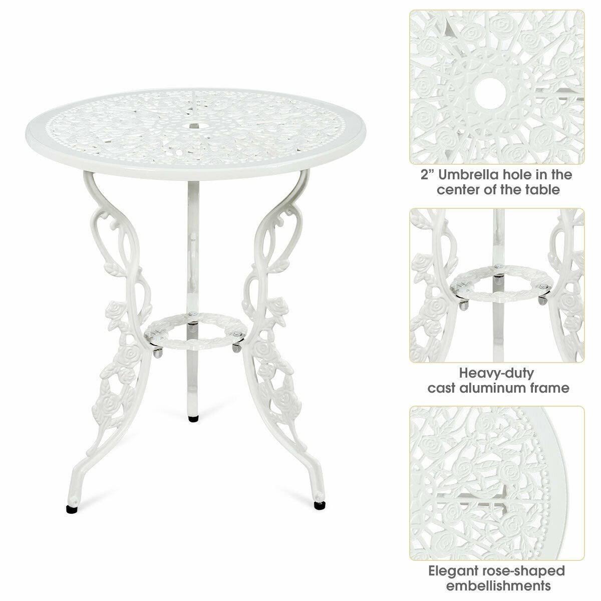 3 Pcs Patio Table Chairs Furniture Bistro Set