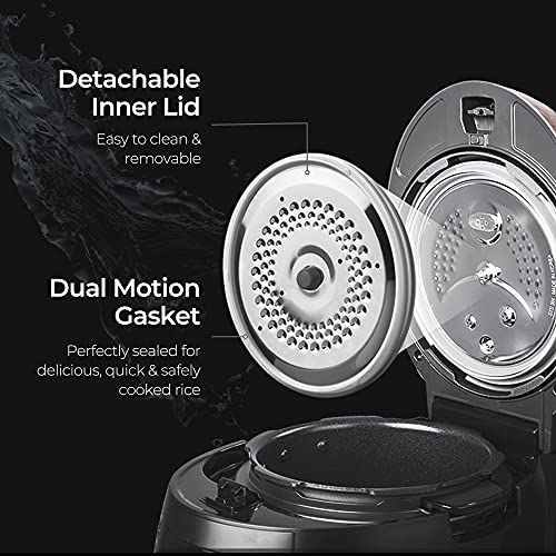Cuckoo CRP-RT0609F 6 cup Twin Pressure Heating Plate Rice Cooker & Warmer with High Heat, GABA, Mixed, Scorched, Turbo, Porridge, Baby Food, Steam (Hi/Non Press.) and more, Made in Korea