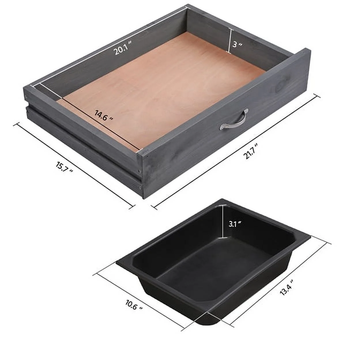 SmileMart Wooden Garden Potting Bench Work Bench Station Planting Bench with Sink Drawer Rack