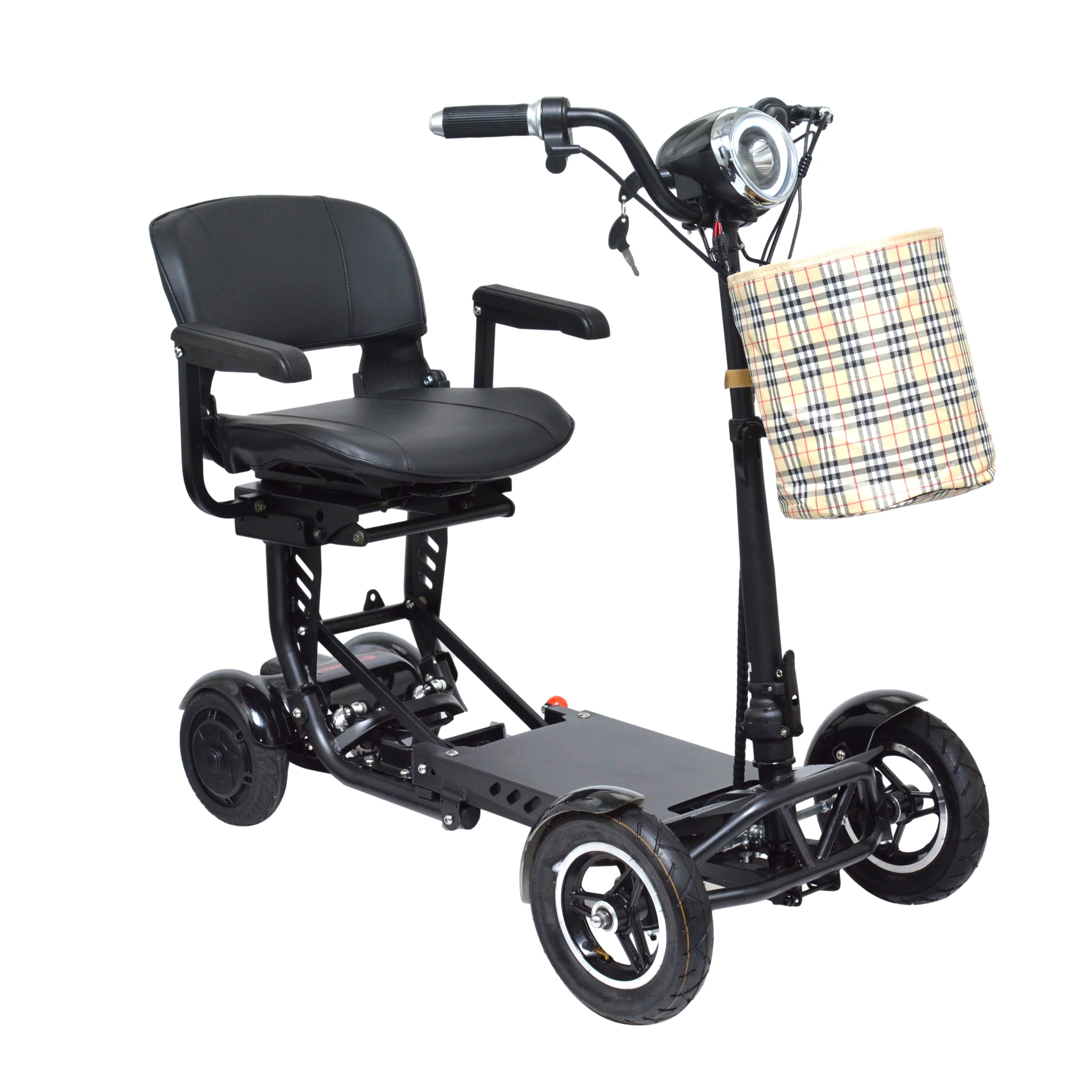 Bangeran Electric Mobility Scooter, 4 Wheel Foldable Portable, Up to 12 Miles - Blue