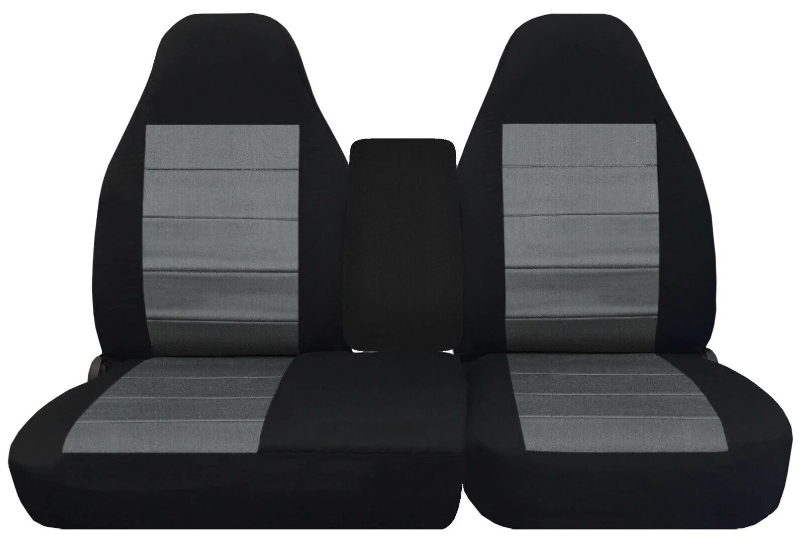 C5N-DC55-Designcovers Fits 1997-2000 Ford F-150 Truck Seat Covers (40/60 High Back) W/ Console Cover Included Cotton Blend Material In Black and Charcoal - Curated Treasures Market